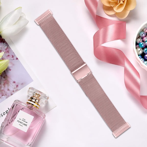 CDQ Klokkerem i rustfritt stål for Fitbit Versa 3/Sense Rosa RosaCDQ