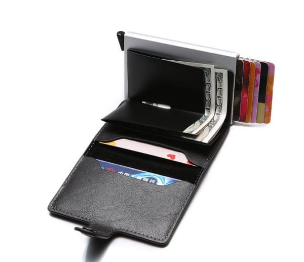 Brun RFID-skyddad Plånbok Korthållare 5 kort (Äkta Läder) Brown Brun