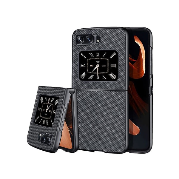 Bagsidecover til Moto Razr 2022 Telefon Flip Folding Fuld beskyttelsesdæksel sort