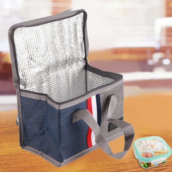 Isolerad lunchväska 23 x 15 x 16 cm Bärbar kylväska, ZQKLA