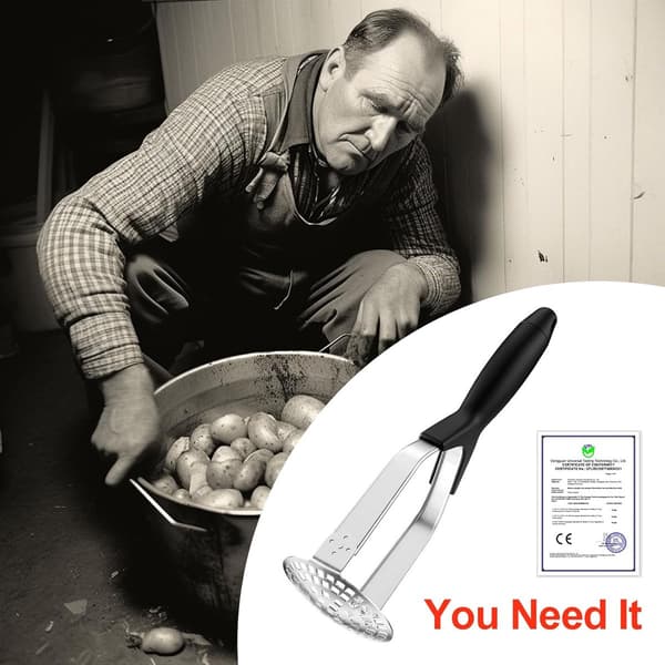 Kartoffelmoser - rustfrit stål - ergonomisk design