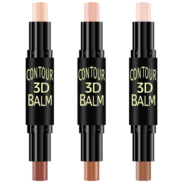 Kaksiosainen Highlight & Contour Stick Makeup Concealer Kit 3D Face Shaping Body Shaping Makeup Set 3st