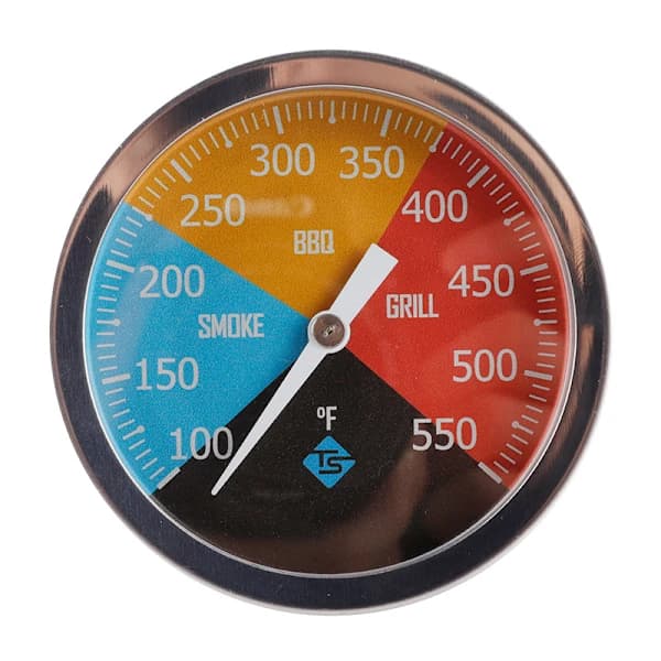 BBQ Grilltermometer Rustfritt Stål Stor Skive Temperaturmåler for Røykerovn Kullgrill 100 til 550°F