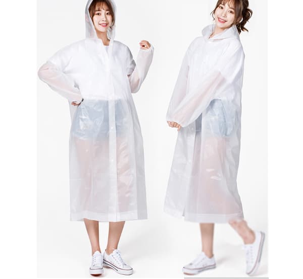 8-pack Regnponcho, Regnjacka Män, Kvinnor, Vattentät EVA-Regn, Cape Regnjacka Transparent Transparent