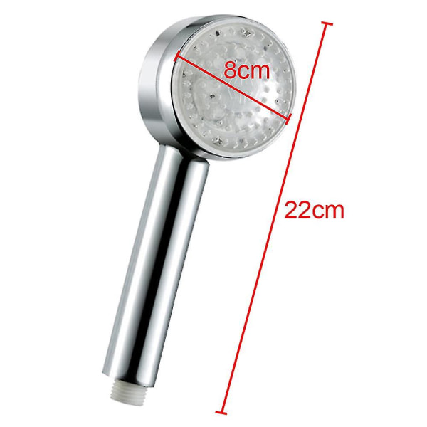 Färgglada universal handhållna duschhuvud Spray Bath Glow Högtrycksjusterbar temperatur Badrum