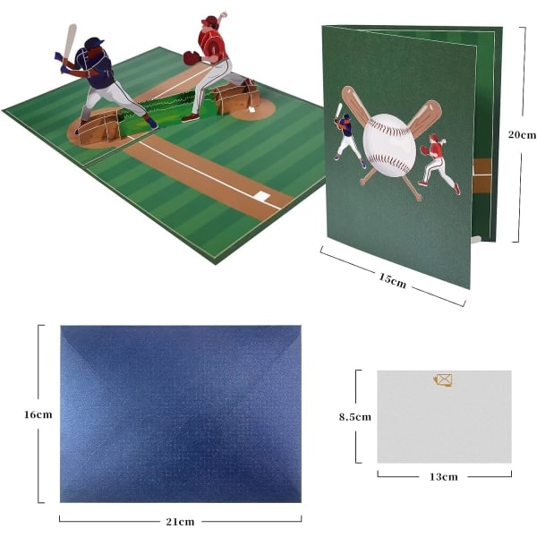 CDQ Baseball Myror 3D popup-kort for gratulasjonskort til farsdag, gratulasjonskort til farsdag for pappa (stil 4)