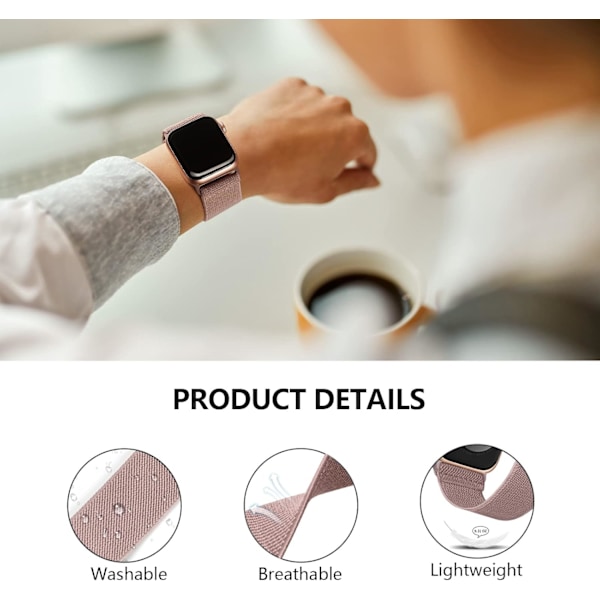 Strækbar nylonrem kompatibel med Apple Watch-remme 42mm 44mm 45mm, justerbare sportslige elastiske bånd, 4-pak (YSJ) 42/44/45mm