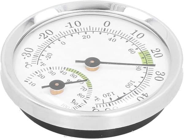 Dial Termometer-Hygrometer Mini - -30~50℃ - For Kjøleskap & Sigarboks