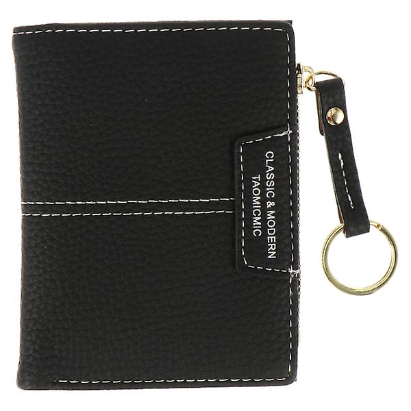 1. kvinnliga kort Handväska Nyckel Plånbok Nyckelring Handväska Byt handväska (svart) Musta 11,5x9x2cm