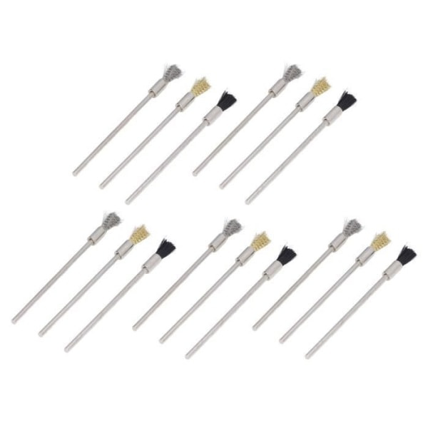 Stålbørste for penn 15 stk/sett stål nylon messing penn børste polering stålbørster for