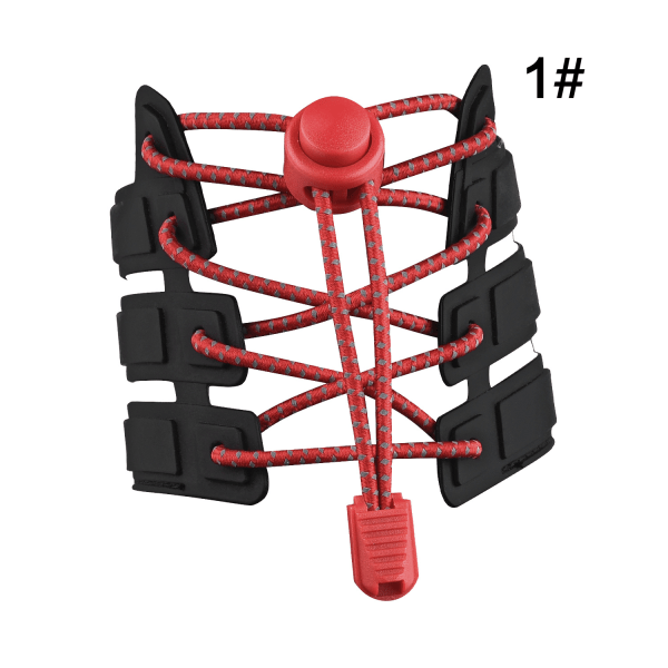 CDQ Röda, stretch-låssnören - snörningsfria lenkkarit för vuxna och barn (120 cm)