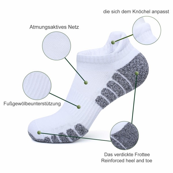 par sneakersockor för män och kvinnor, korta strumpor i bomull som andas zdq