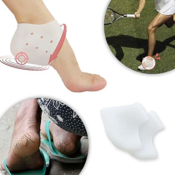 5 par hælkopper, Plantar Fasciitis-innlegg, hælputer, perfekt for hælsmerter, helbrede tørre, sprukne hæler, akillessene