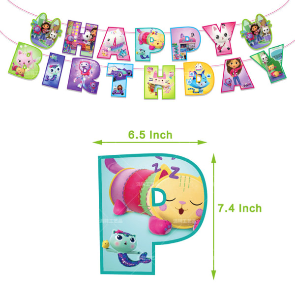 Gabbys dukkehus fødselsdagsfest dekoration banner ballon