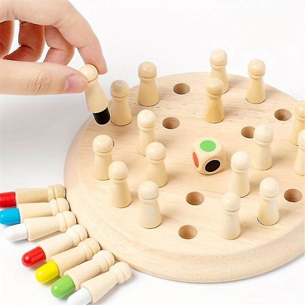 Trä Färgminne Schackpinnar Barn Matchstick Minne Spel Intelligent Logik Spel Barn Hjärngymnastik Spel Familj Fest Interaktiv Kul G  (YJD)