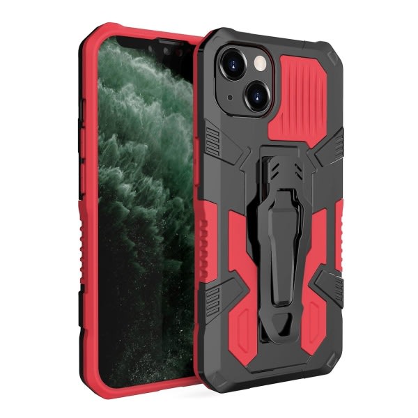 Machine Armor Warrior Pc + Tpu phone case för Iphone 14 Röd ingen