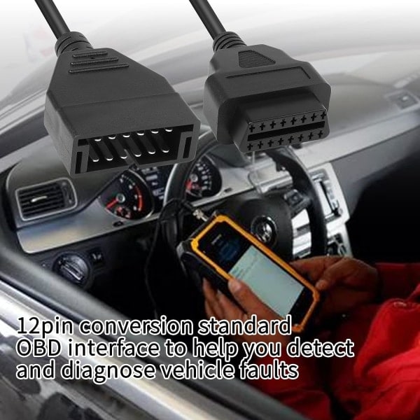 CDQ-adapterkabel för GM 12-pin till OBD1 till OBD2 16-polig kontakt för GM-fordon 40 cm