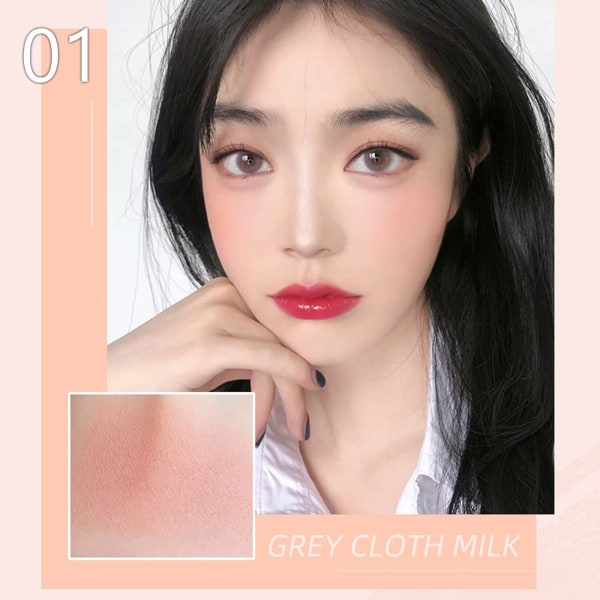 CDQ Blusher poskipuna, 3-in-1 väri matta kasvopuna meikkipuuteri