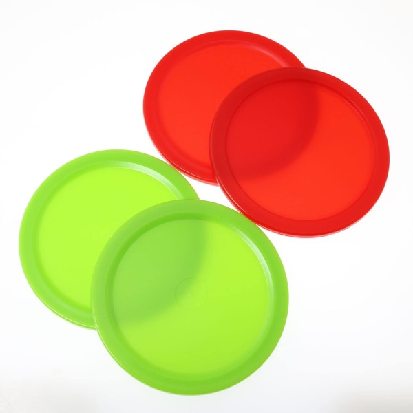 CDQ 4 kpl Air Hockey Puckit 2,5 tuumaa (2 kpl Punaisia + 2 kpl Vihreitä) Mini Jääkiekkopala Urheiluväline