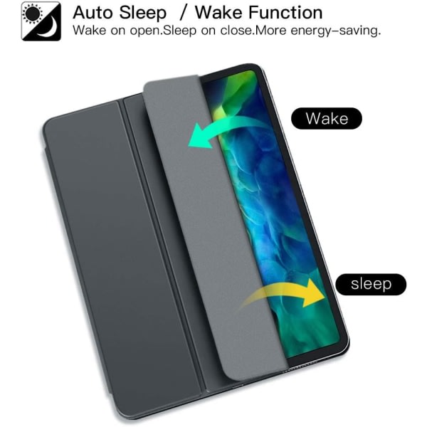 Case iPad Pro 11 2020:lle, älykäs magneettinen takaosa, kolminkertainen jalustan cover Auto Wake/Sleep 2020 iPad Pro 11 tum (oranssi) CDQ