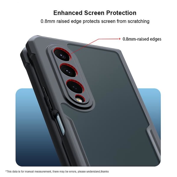 Xundd phone case för Samsung Galaxy Z Fold4 5g akryl+tpu tunt genomskinligt cover null ingen