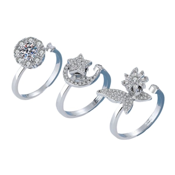 CDQ Anti-stress ringar Justerbar 3-pack Silver SilverCDQ