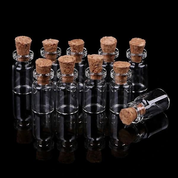 10 pcs Mini Wish Glass Bottle with Cork Pendant
