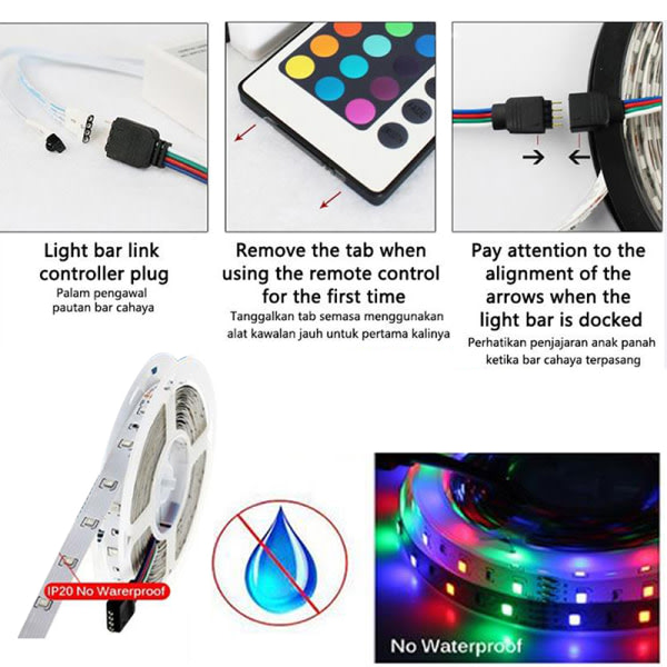 5V USB LED-lysstripe RGB LED-lysstripe 2835 5050 LED-tape L RGB 5M