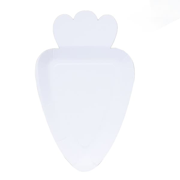 Engångstallrikar, morotsformade papperstallrikar för vårdekoration, komposterbart kvalitetspapper, mikrovågssäkra påskfesttillbehör