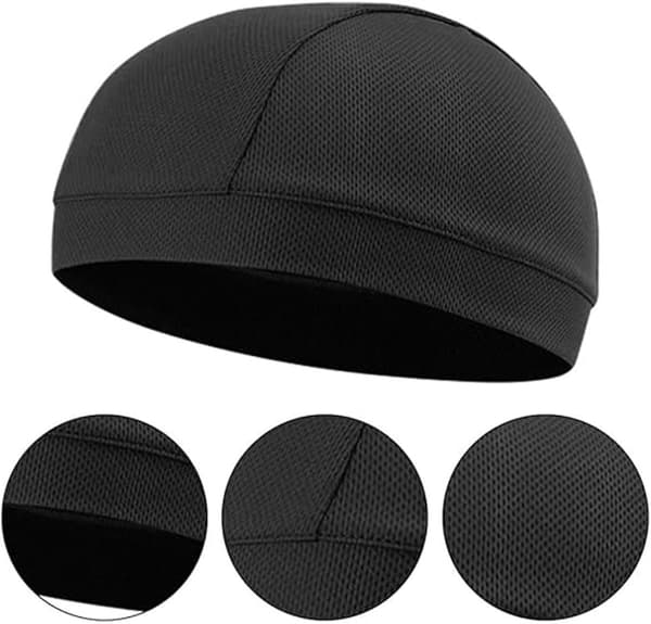 Sportkepsar, Andningsbara Snabbtorkande Hjälmfoder i Nylon Spandex, Svettabsorberande för Cykling Löpning Vandring, 2-pack, Svart