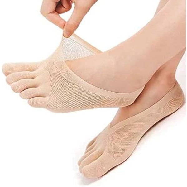 Tåstrumpor Microfiber No Show Liner Five Toe Andas strumpor med zdq