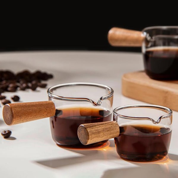 Multifunktionell smakskål kaffe mini mjölkkopp Handritad s?s transparent 80ml