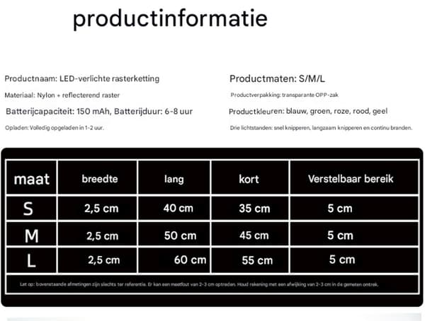 LED, hundehalsbånd - Oppladbart justerbart lyshalsbånd for hunder