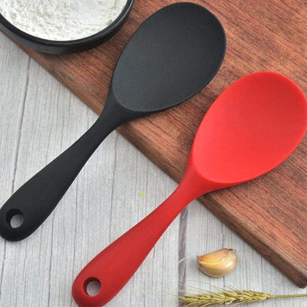 Kök Silikon Nonstick Sked 2st Silikon Sked Set Kök Matlagning Risskedar Nonstick Beläggning