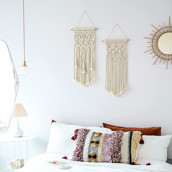 2 kpl Makramee Seinävaate Boho Chic Bohemian Geo_tfrf