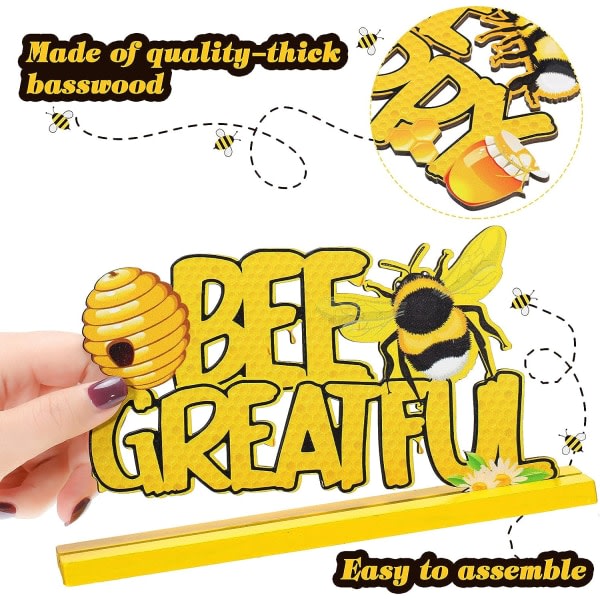 CDQ 3 deler Bee Bordsdekorationsskyltar Bee Klassrumsdekorationer for klasserommet Bee tema Klassrum