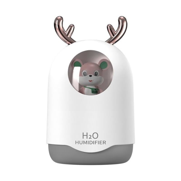 Luftfuktare h2o aroma diffuser luftfugter med led-lys Söta Antlers-Vit