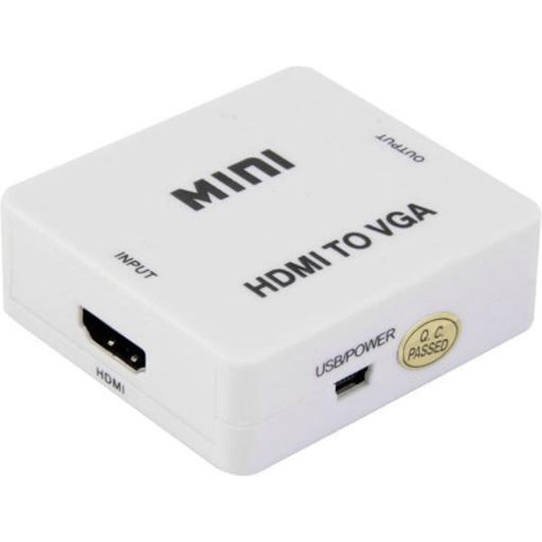 HDMI til VGA + 3,5 mm Jack-omformer / hvit