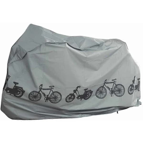 Cykelöverdrag Vattentätt Polyester Dammskydd för Utomhus Cykelförvaring Grå 100 x 210 cm