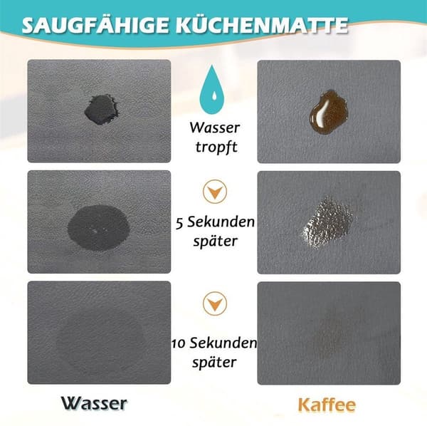 Kaffeabsorberende drypmåtte 40x50cm, sort - tamper måtte, til kaffemaskine, te tilbehør