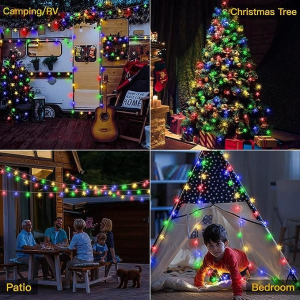 Julbelysning utomhus Vattentät, 2Modes 6,5m 30LED Star Strin