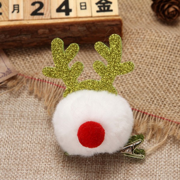 CDQ 4 stk julehodebånd reinsdyr hårspenner hår ball toppklemme jul barn fawn dekorasjon hårtilbehør