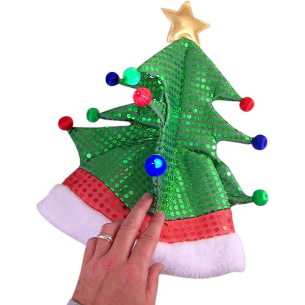 Sjov julehat med LED-lys, til børn og voksne