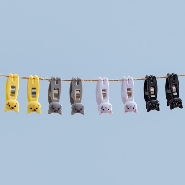 Katte-chipsklips, papirclips, chipmadopbevaringsposeforseglingsclips, plastikchipspose White