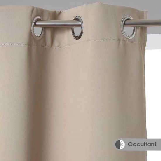 Mörkläggningsgardiner 2-pack, Ljusreducerande polyestergardiner med öljetter för vardagsrum och sovrum, Beige 135 x 240 cm