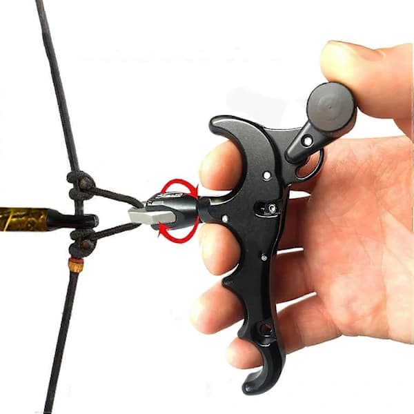 Bueskydning Release Aids 4 Finger Trigger Tommelfinger Buer Release 360° Roterbar Justerbar til Compoundbuer