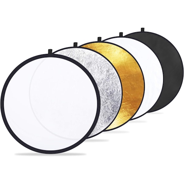 (60 cm) 5 i 1 Fotoreflektor Reflektor til Fotografering Multi-disc Fotoreflektor Foldbar med Ta
