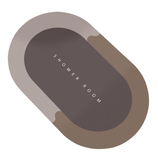 Badmatta Superabsorberande moderna enkla halkfria golvmattor (brun CDQ