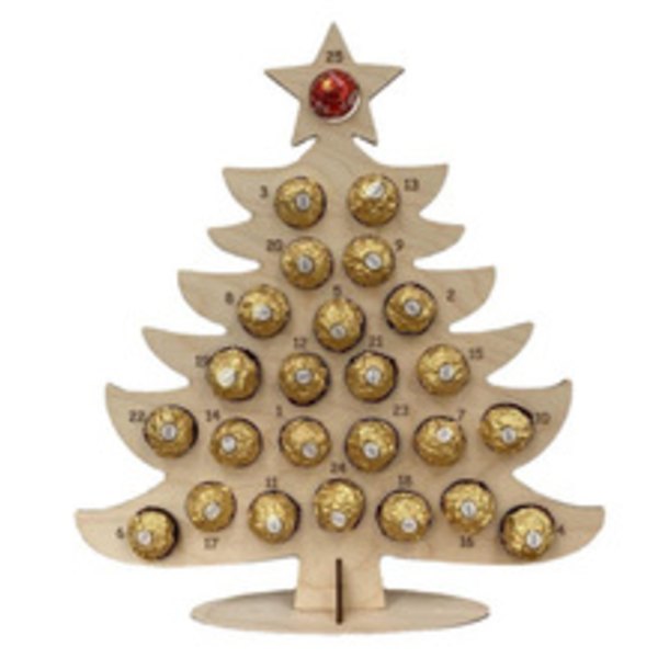 2023 Adventskalender - Træchokoladeramme til juledekoration Style 1