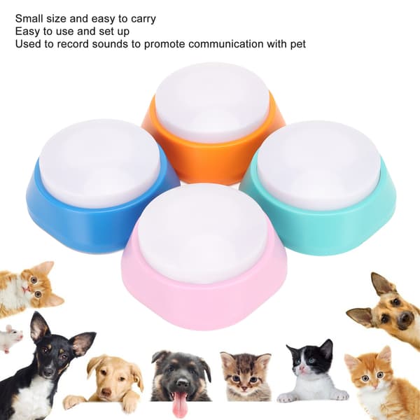4 Pcs Recording Talking Button 30 Seconds Clear Record Compact Portable Dog Training Buzzer for Pet Communication Study